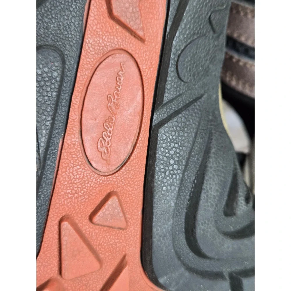 Eddie Bauer Troy Mens Brown Leather Hiking Sandals Closed Toe Bungee Size 10